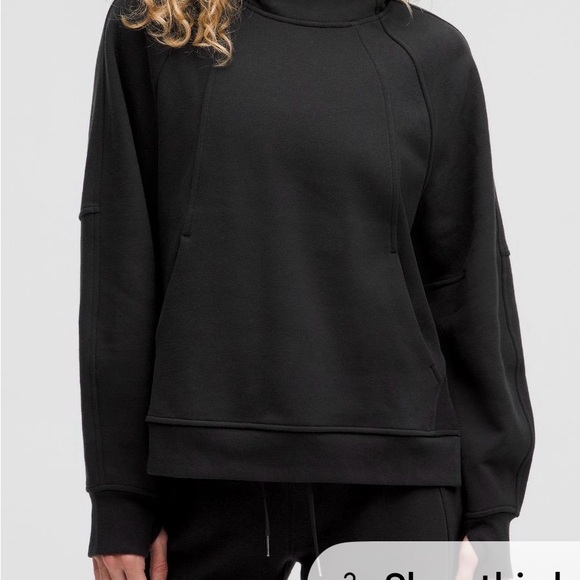 lululemon athletica Tops - Lululemon scuba oversized, side slit hoodie Women's Black xs/s